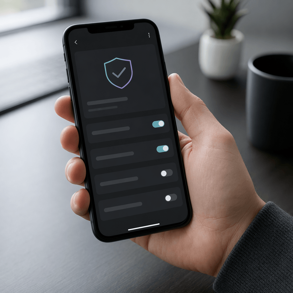 Экран настроек и защиты аккаунта Threads на смартфоне